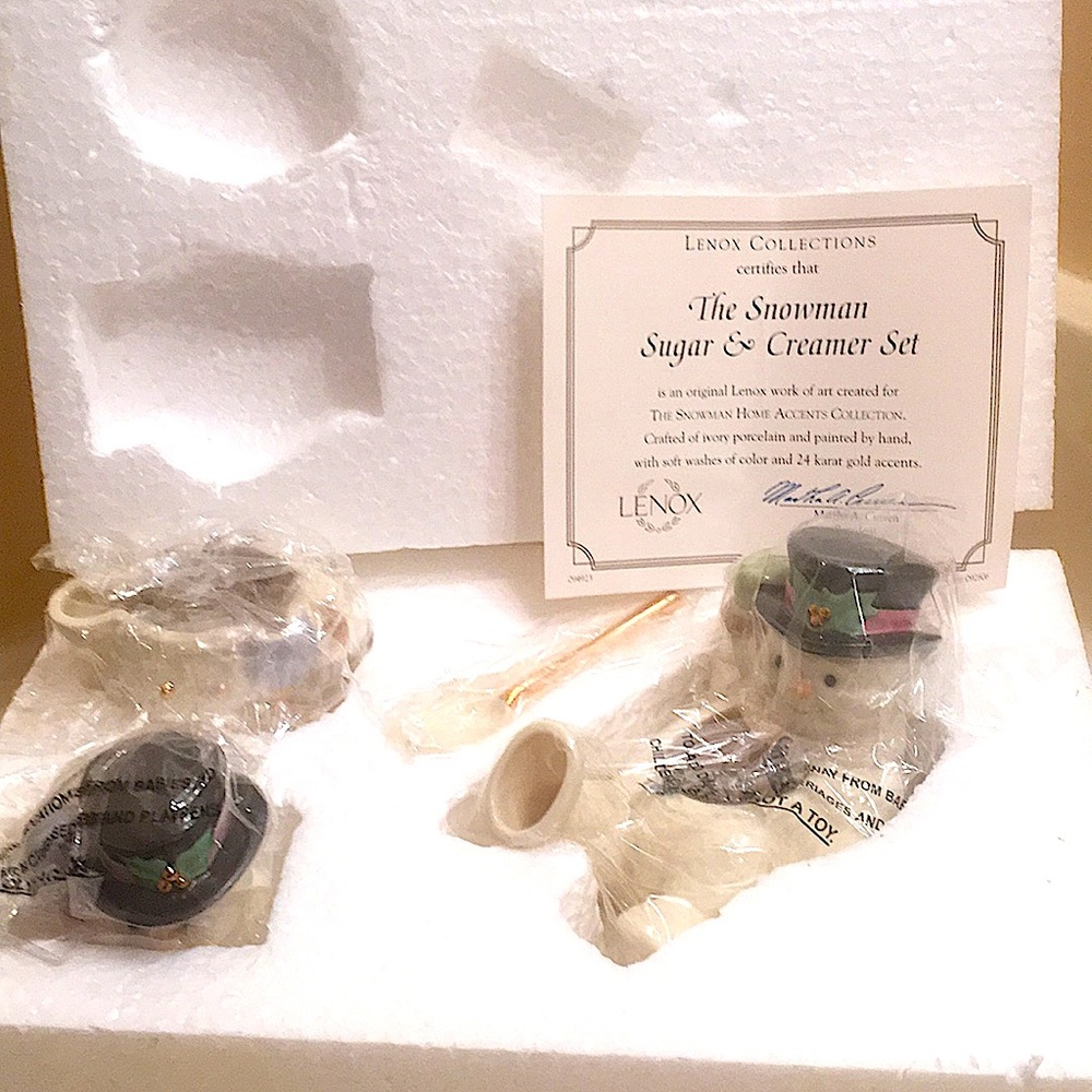 Lenox Snowman sugar and creamer set